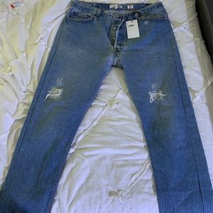 Redone Levi’s with relaxed straight leg